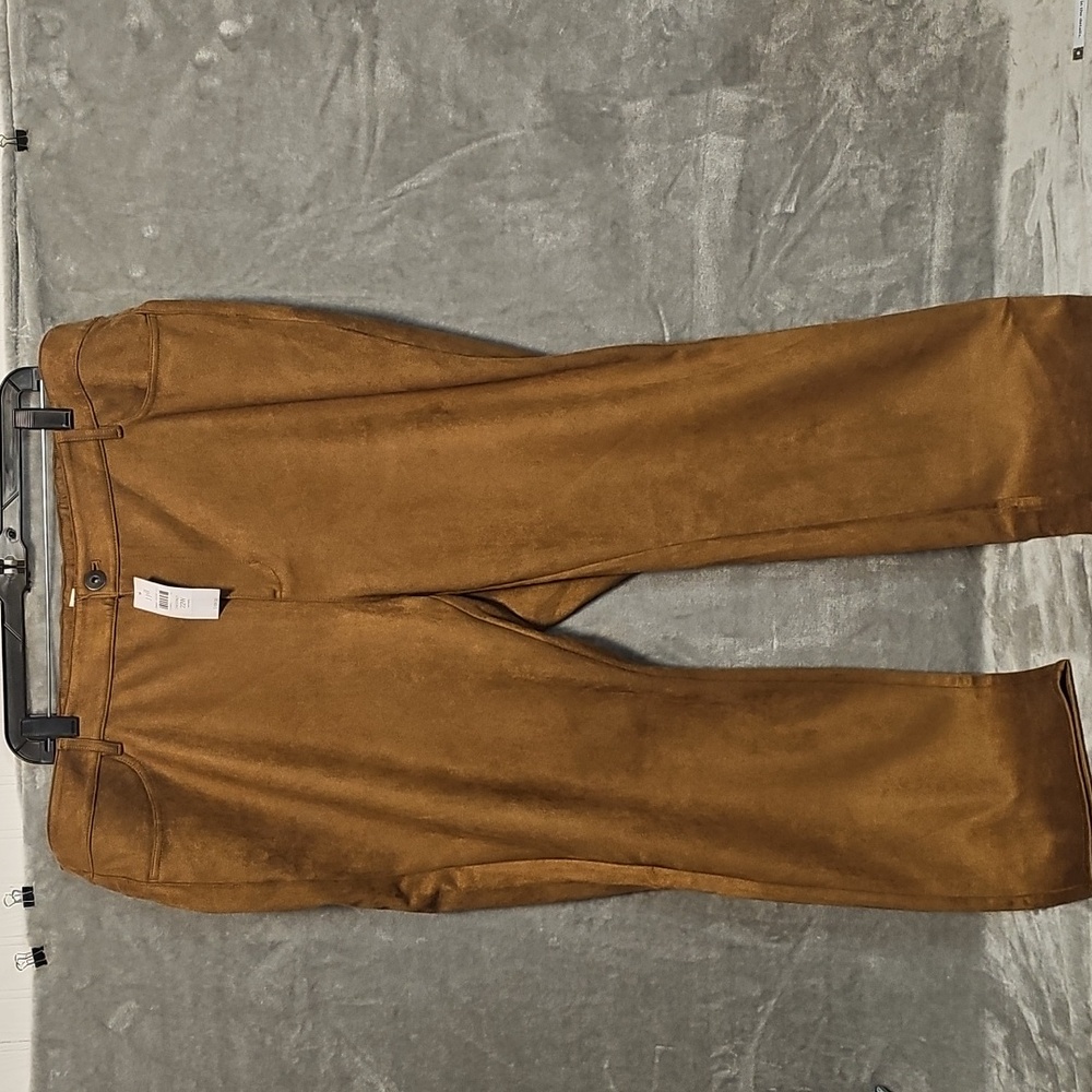 NWT J Jill Faux Suede Chestnut Brown Pants Sz 22W